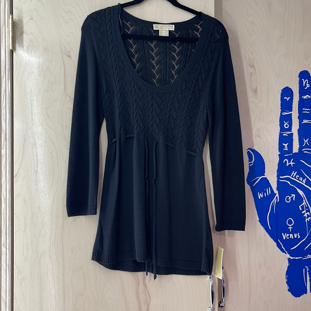 Michael Kors NWT Black Long Sweater Top Medium